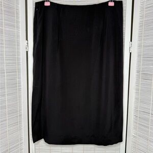 Ralph Lauren Purple Label Black Silk Blend Side Slit Midi Skirt Size 6